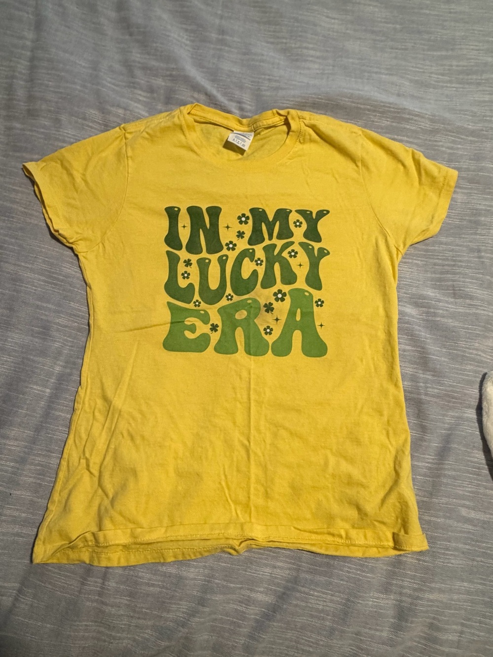Yellow 'In My Lucky Era' Graphic Tee - small